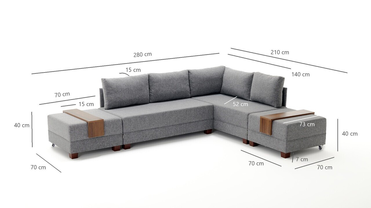 Coltar, Atelier del Sofa, 613LFS1164, Gri — imaginea 6
