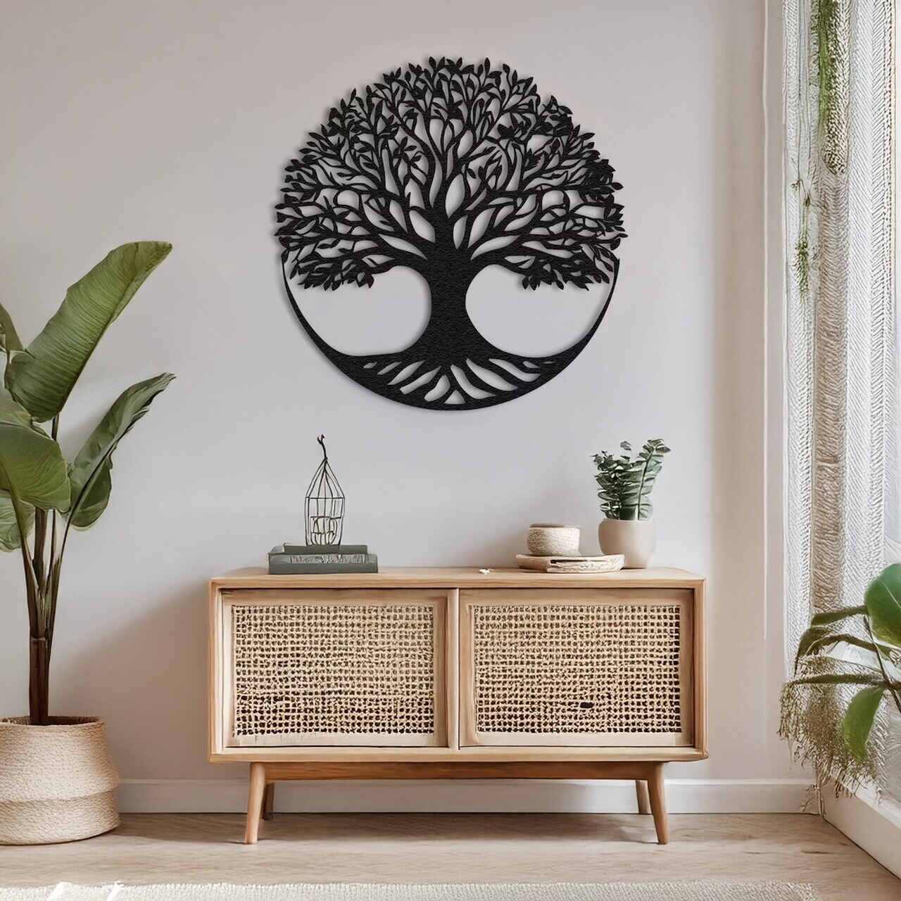 Decoratiune de perete, DCV-1075-MT, Dimensiune: 80 x 80 cm, Negru — imaginea 3