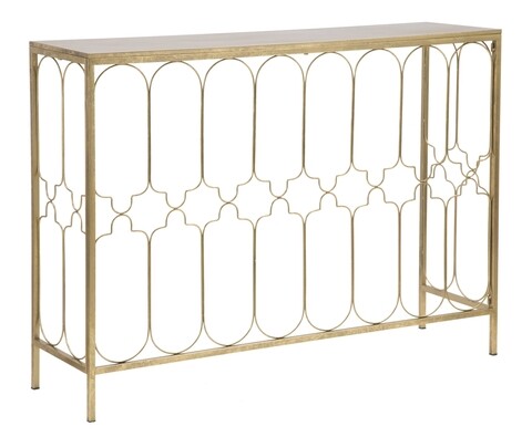 Consola balcony, mauro ferretti, 112x31x81.25 cm, fier, auriu