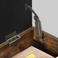 Bancheta cu pantofar si sezut tapitat, Vasagle, 70x30x45 cm, PAL/otel/piele ecologica, maro rustic