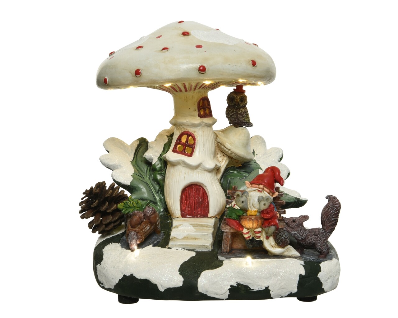 Decoratiune luminoasa Gnome house, Lumineo, 19x22 cm, 16 LED-uri, multicolor