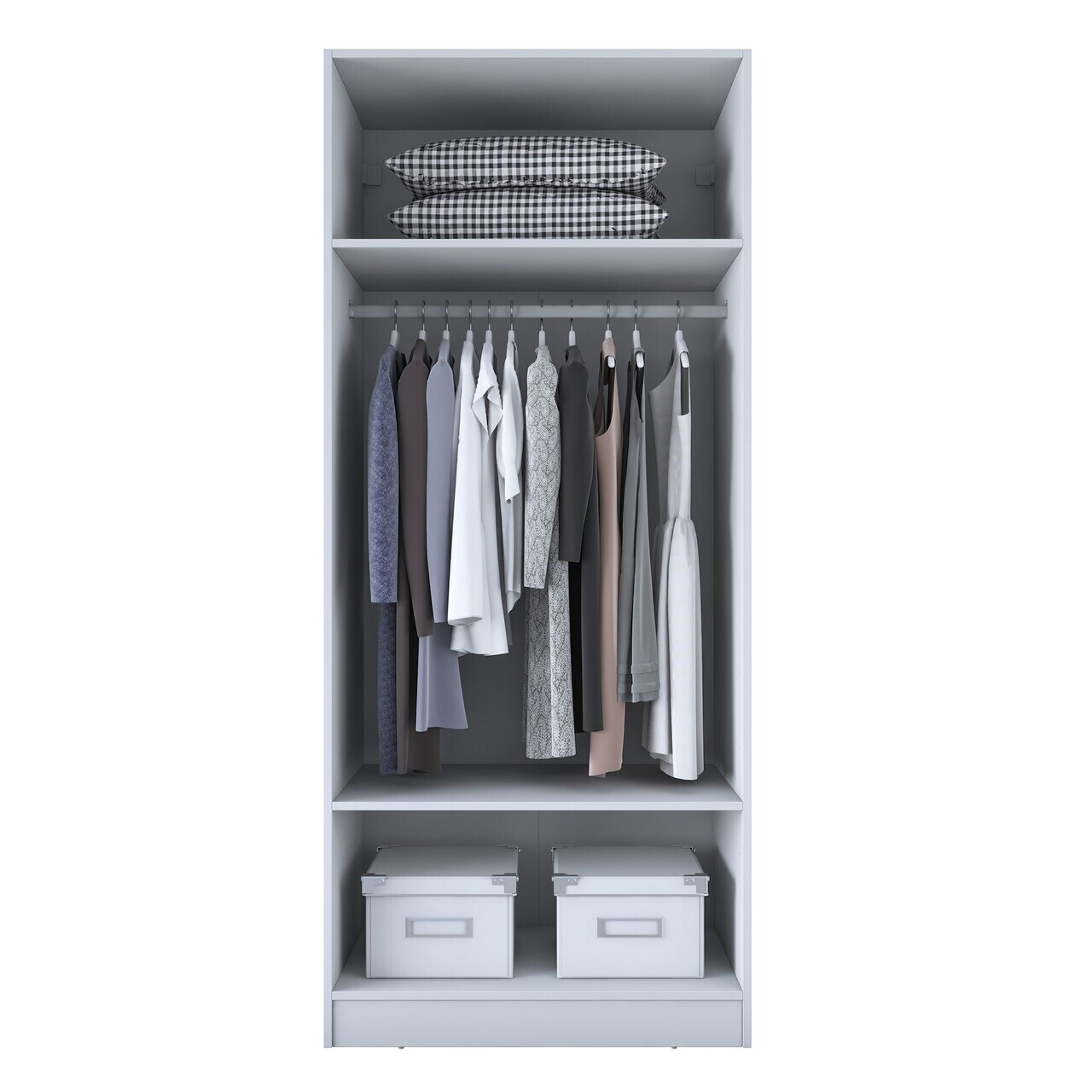 Dulap pentru haine, Hanah Home, BA203, 90x210x57.5 cm, PAL melaminat, Alb - view 10