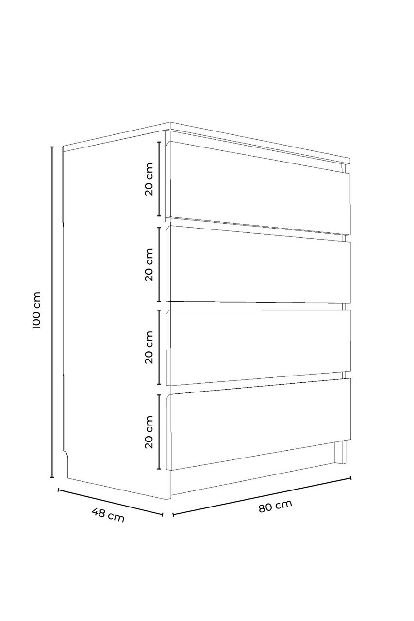 Dulap, Hanah Home, Derinkuyu 4, 80x100x48 cm, PAL, Antracit — imaginea 5