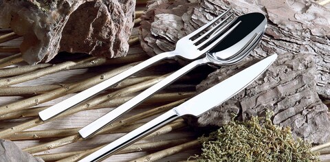 Set tacamuri Çubuk24, Dynasty, 24 piese, inox, argintiu Dynasty
