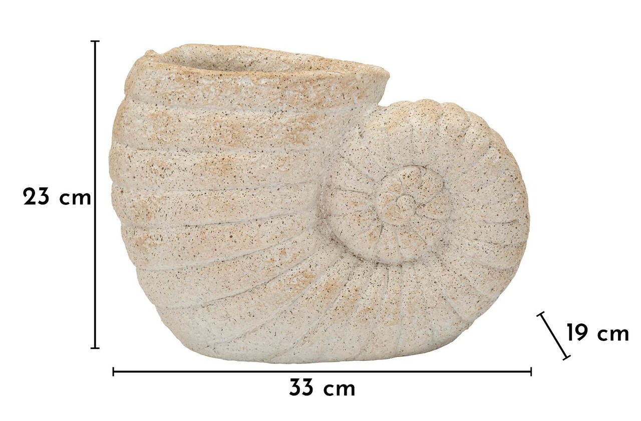 Vaza decorativa, Mauro Ferretti, Shell -A, 33x19x23 cm, oxid de magneziu, bej - imagine 3
