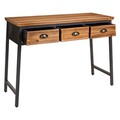 Consola cu 3 sertare Creaciones Meng, 110x5x42x76.5 cm, fier/lemn de brad