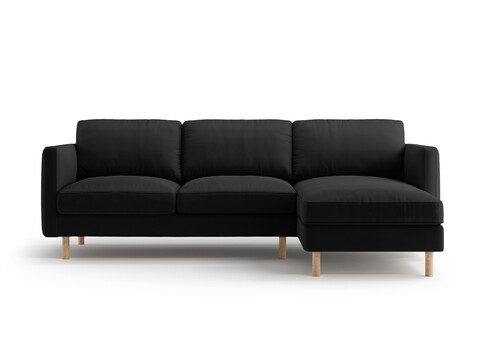 Coltar dreapta 3 locuri, Eden, Micadoni, 250x150x90 cm, catifea, negru