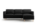 Coltar dreapta 3 locuri, Eden, Micadoni, 250x150x90 cm, catifea, negru