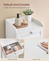 Dulap de baie cu cos de rufe integrat, Vasagle, 40x40x80 cm, MDF/poliester, alb cloud