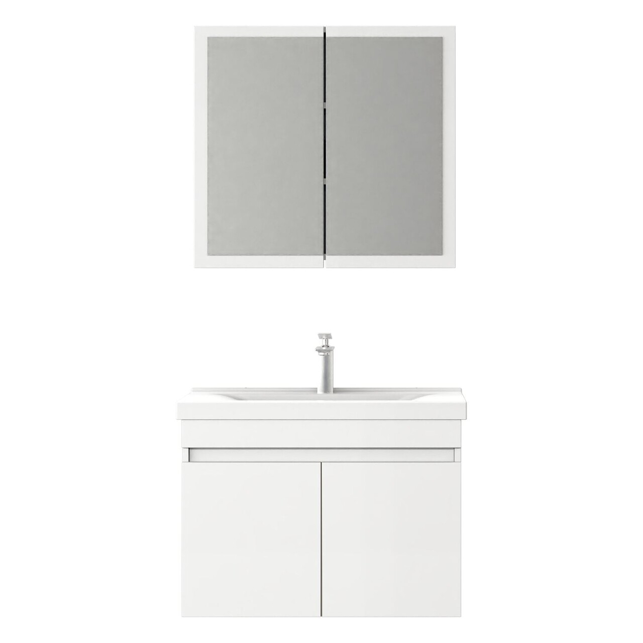 Set mobilier de baie (2 piese), Hanah Home, Foresta 80, Alb mat - view 7