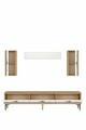 Comoda TV, Hanah Home, Ilay, 180x41x30 cm, Stejar Safir / Alb / Auriu