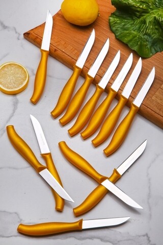 Set 12 cutite Venus, Kosova, 16 cm, inox, auriu