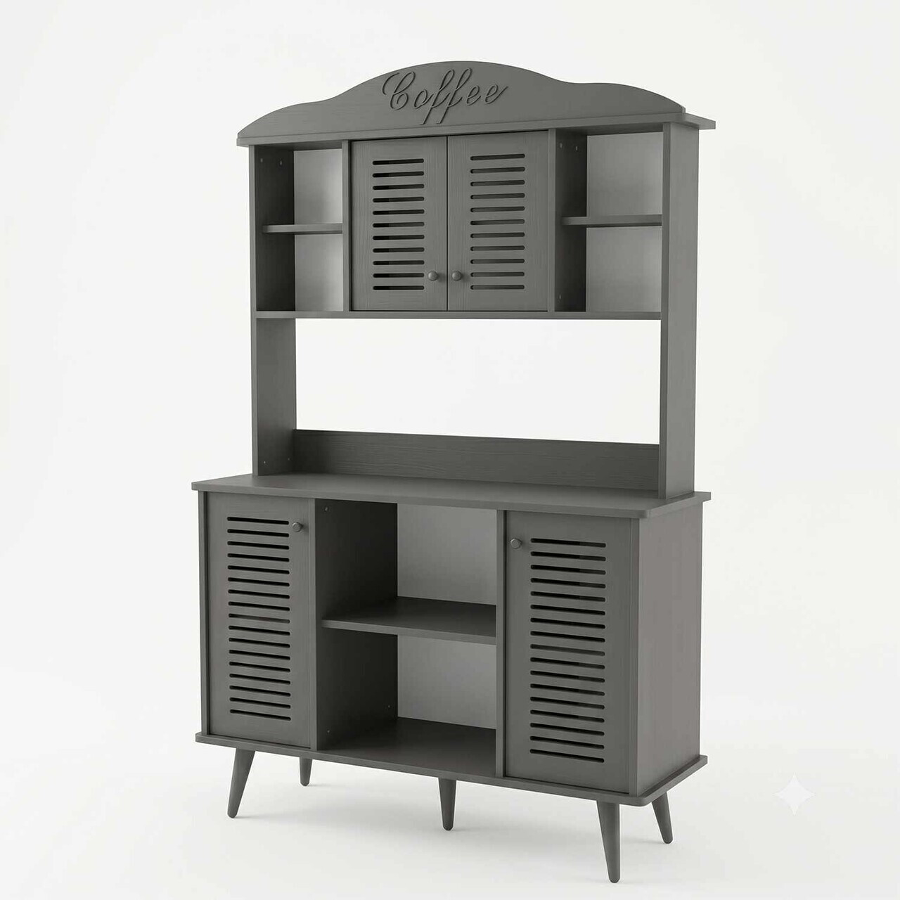 Dulap de bar pentru cafea, Hanah Home, Avior 120, 120x170x40 cm, MDF, Gri - view 4
