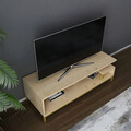 Comoda TV, Retricy, Reilly, 120x44.6x37.6 cm, PAL, Aur / Stejar