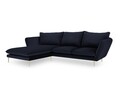 Coltar stanga, Verveine, Mazzini Sofas, 5 locuri, 286x190x96 cm, catifea, albastru inchis