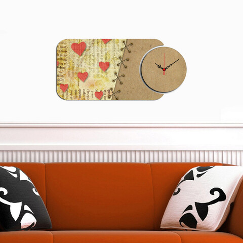 Set ceas si tablou decorativ, yms-63, mdf , dimensiune: 68 x 32 cm, multicolor