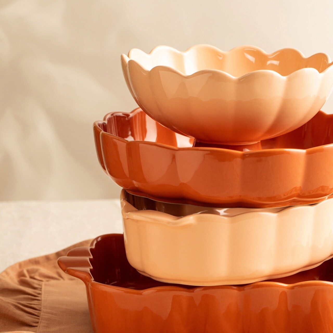 Vas de copt Brisa, Homla, 27x6.5 cm, ceramica, portocaliu - imagine 6