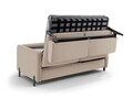 Canapea extensibila 3 locuri, Gloria, Micadoni Home, 206x102x88 cm, catifea, bej