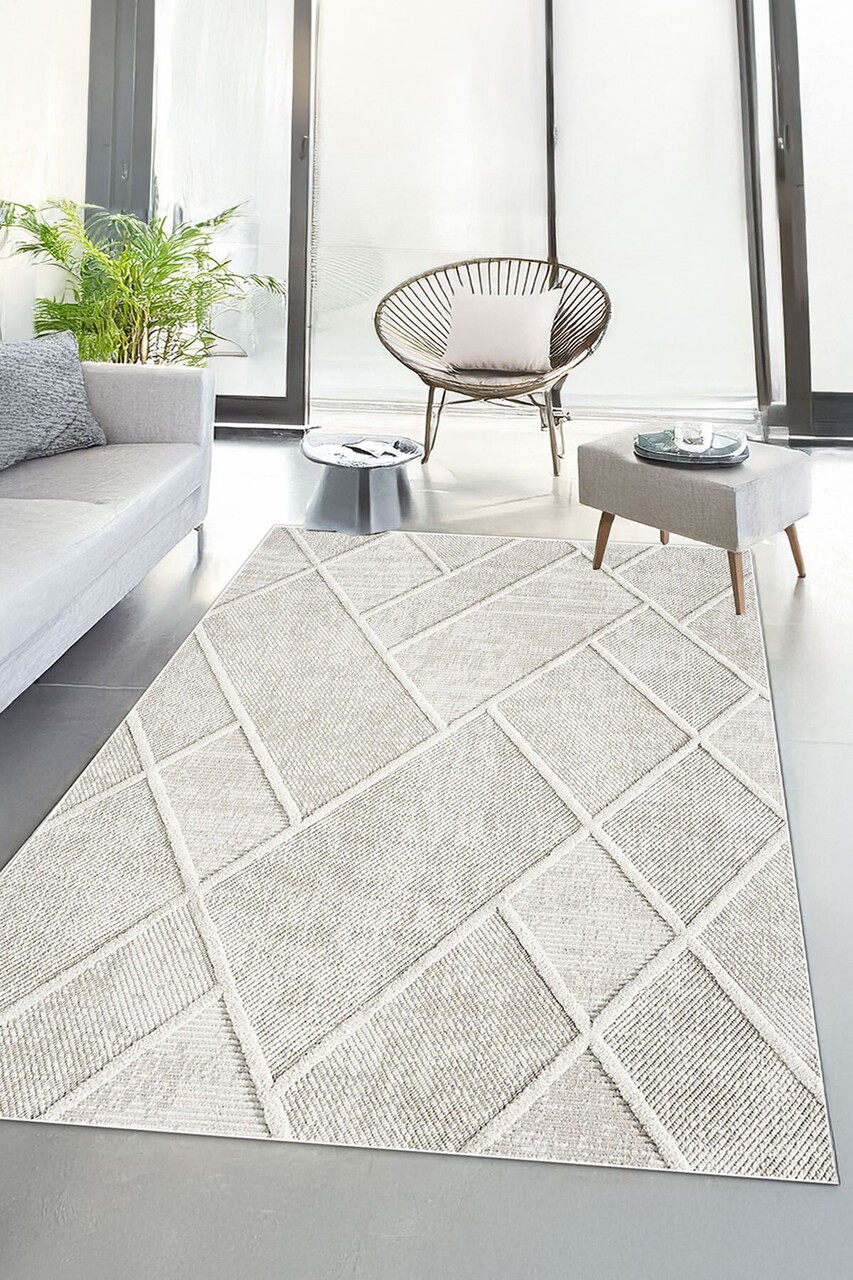 Covor, CLR-7304-HALI-11, 100x200 cm, Poliester, Crem