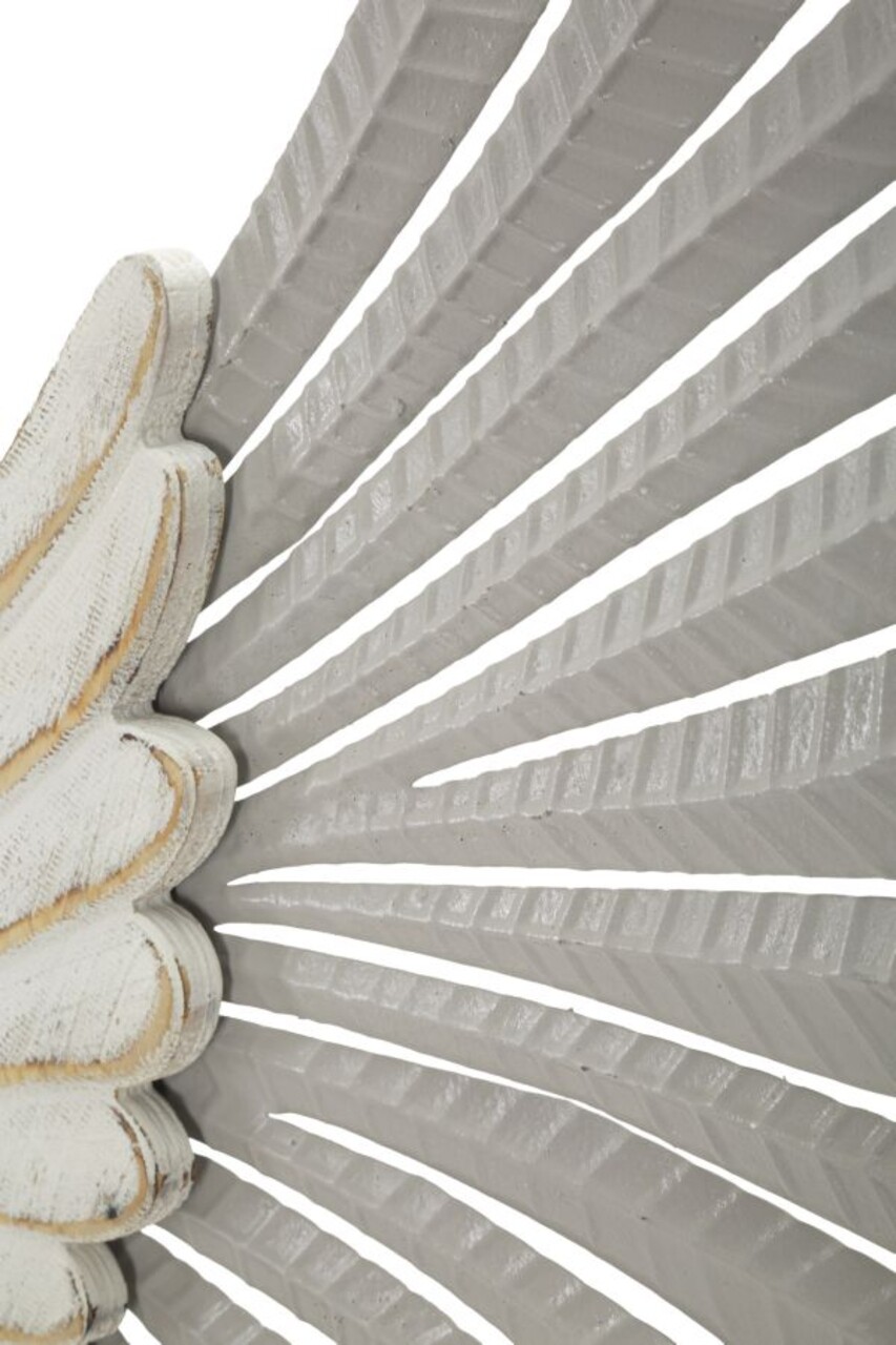 Set 2 decoratiuni de perete, Mauro Ferretti, Wings, 43.8x104 cm, fier, alb prespalat - imagine 2