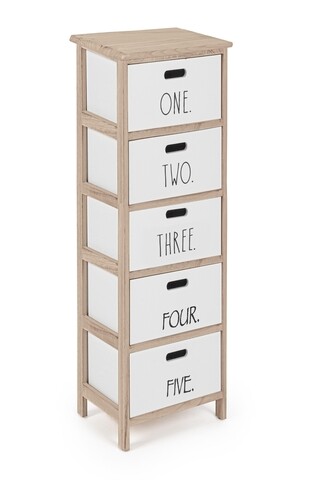 Comoda numbers, bizzotto, 26 x 32 x 98 cm, lemn de paulownia