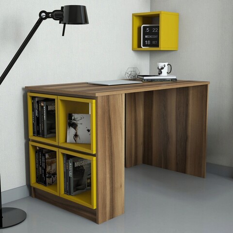 Birou, hommy craft, box, 120x75x65 cm, nuc / galben