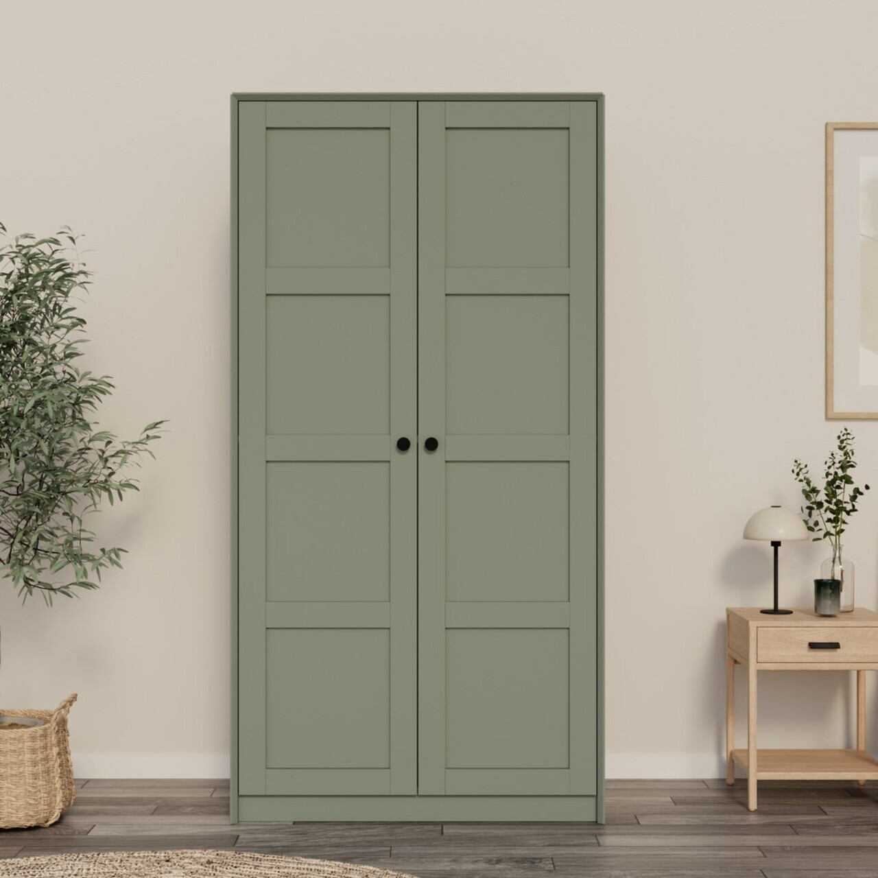 Dulap pentru haine, Hanah Home, Lucas 1600-241, 94x190x60 cm, Verde — imaginea 2