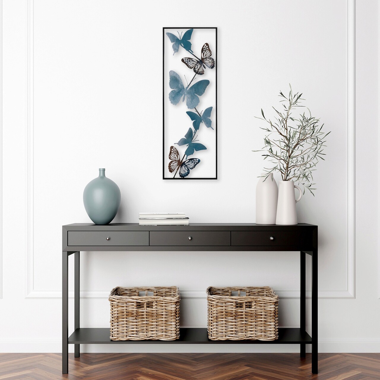 Decoratiune de perete, Tavus, Metal, Dimensiune: 32 x 90 x 5 cm, Multicolor