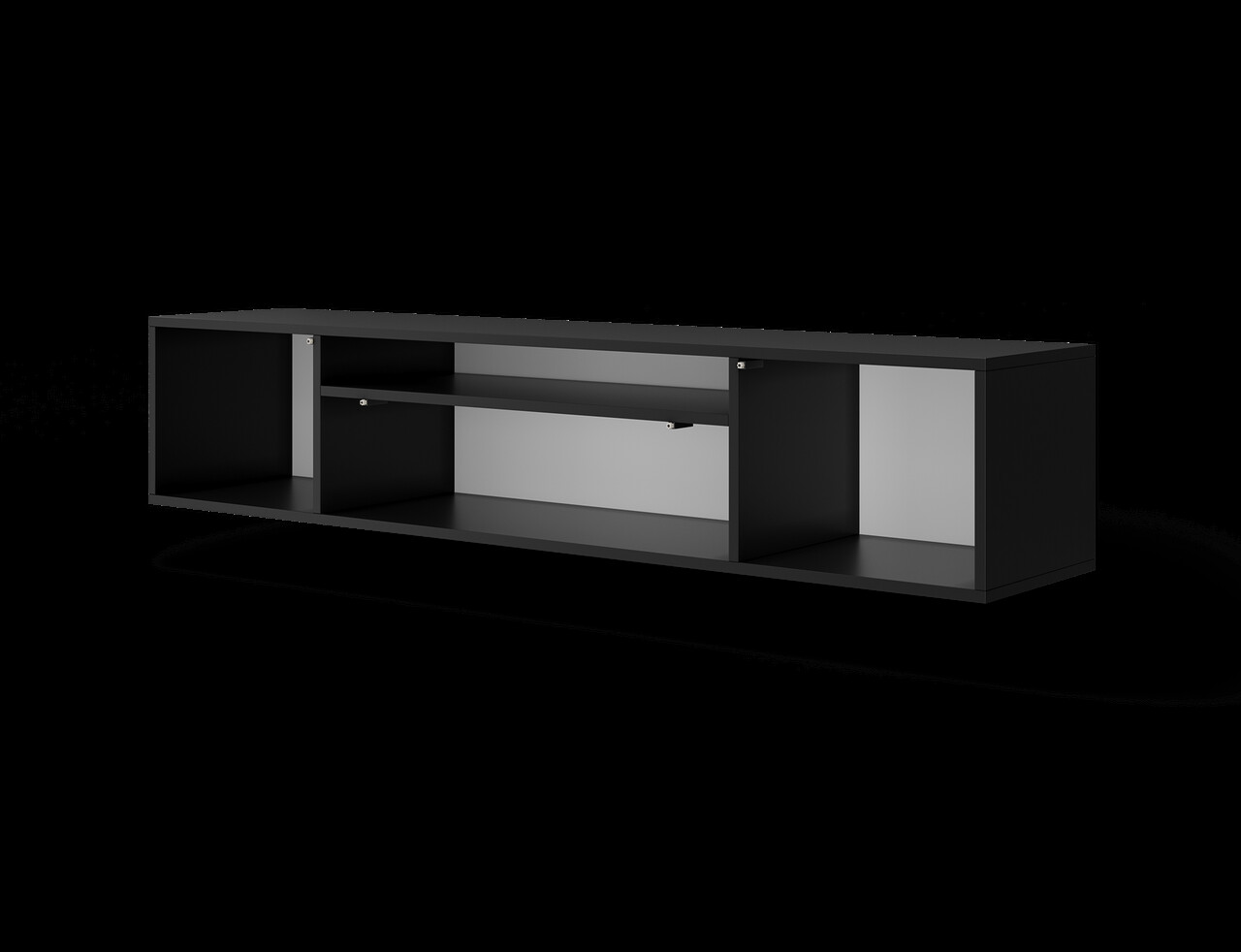 Comoda TV ADRK, Femur, 200x41x40 cm, PAL laminat, negru — imaginea 5