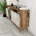 Consola, Hommy Craft, Milan 160, 160 x 78 x 35 cm, pal melaminat, nuc/alb