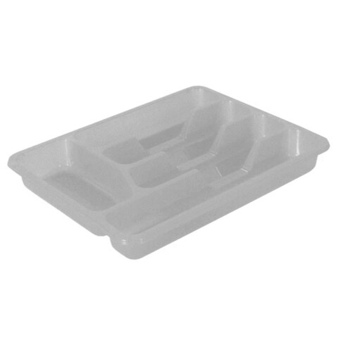 Suport organizare tacamuri Sola, Domotti, 33.3x26.2x4.5 cm, plastic, gri deschis