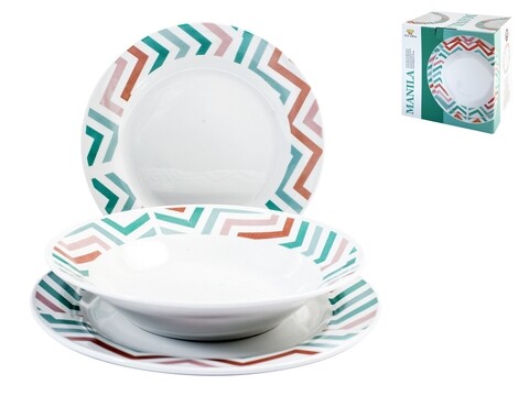 Serviciu de masa 18 piese Manila, Pengo, portelan, multicolor