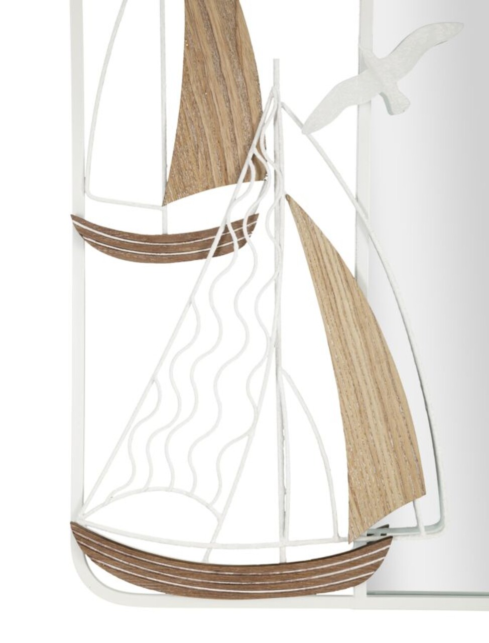 Oglinda de perete Adriatic, Mauro Ferretti, 60x60 cm, MDF/fier, alb'maro