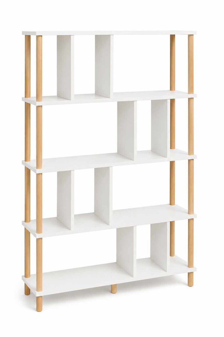 Corp biblioteca, Hanah Home, Peka-0045, 90x137x20 cm, PAL, Alb — imaginea 5