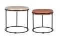 Set 2 masute de cafea Ketaki, Bizzotto, Ø48 x 40.5 cm, otel, blat cu finisaj mat antichizat, bej/teracota