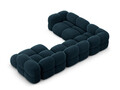 Coltar panoramic stanga 5 locuri, Loretto, Cosmopolitan Design, 345x250x68 cm, catifea, albastru petrol inchis