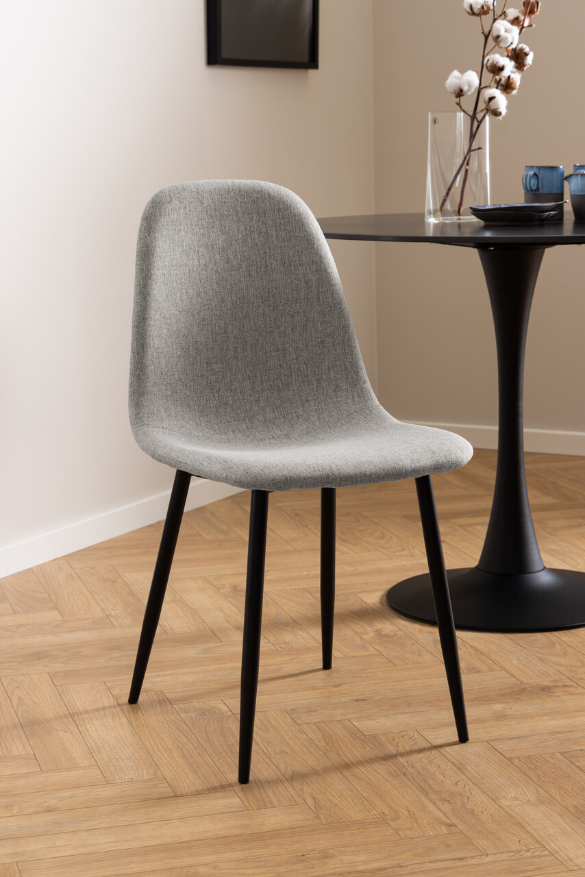 Scaun Celia, Actona, 44x54x86 cm, poliester/otel, gri deschis/negru mat - view 5