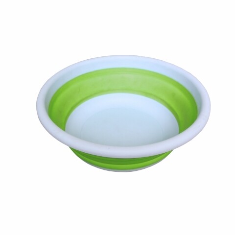 Bol pliabil din silicon Jocca, 13.5 x 38 cm, alb/verde