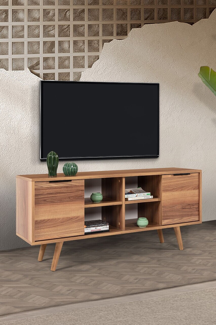 Comoda TV, Hanah Home, Sina 3320, 130x59x35 cm, PAL, Maro — imaginea 3
