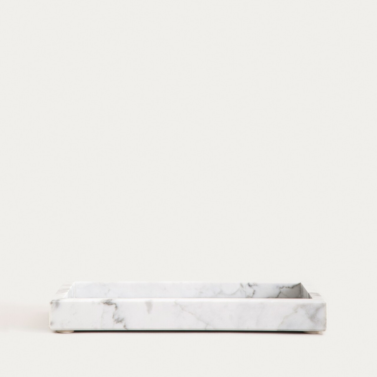 Tava decorativa Marmuri, Homla, 25x15x3 cm, marmura, alb/gri - imagine 3