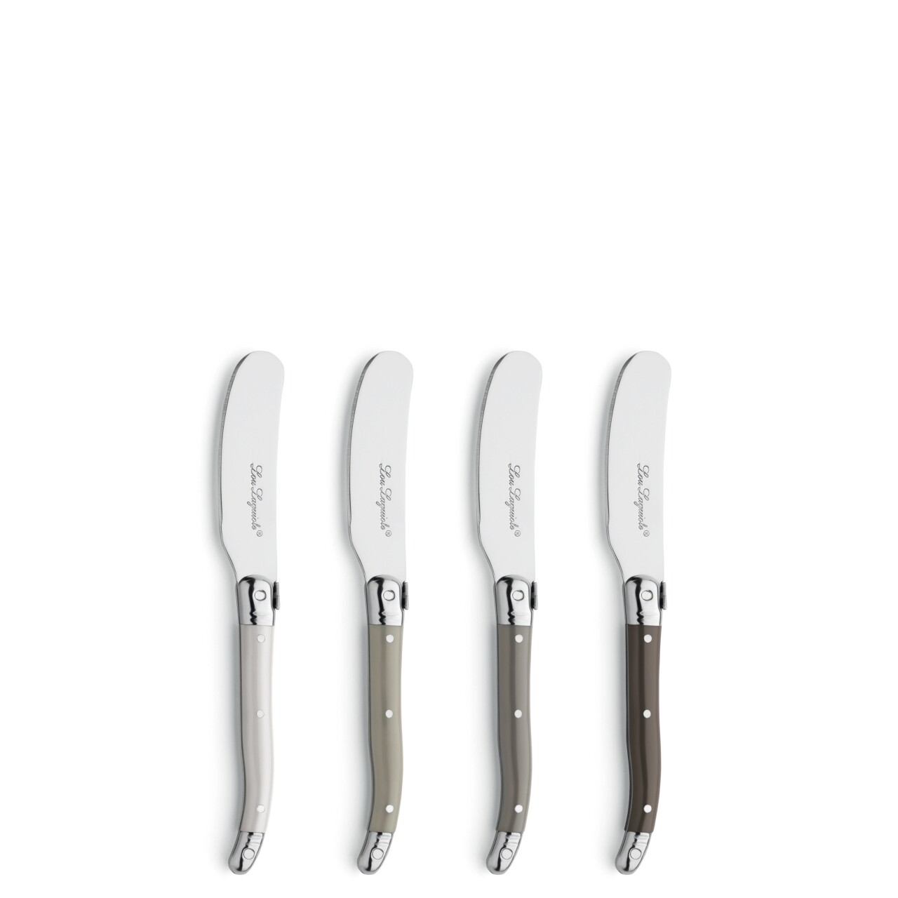 Set 4 Cutite Pentru Unt, Amefa, Lou Laguiole, Inox/ABS, Argintiu/maro