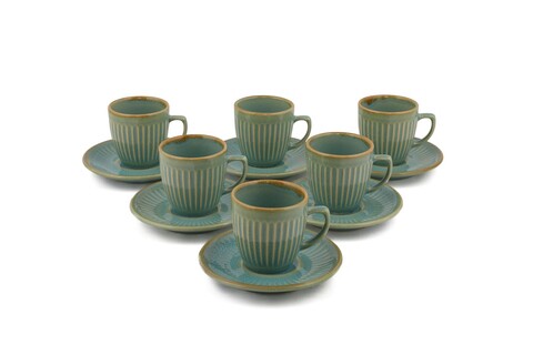 Set cesti de cafea, Keramika, 275KRM1651, Ceramica, Verde