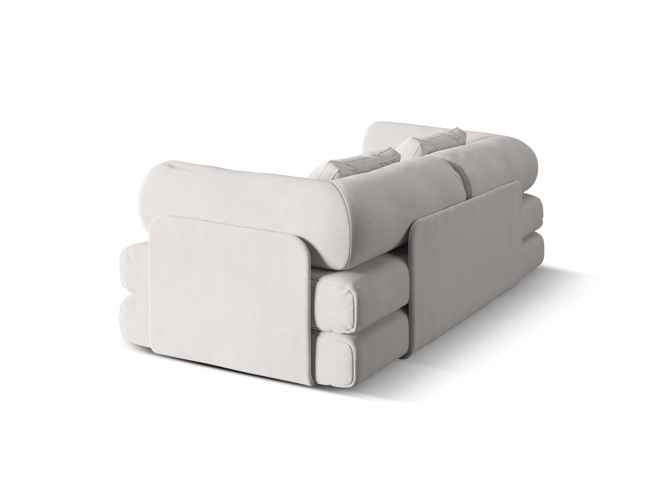 Canapea extensibila 3 locuri, Dreamy, Micadoni Home, 206x95x70 cm, catifea, gri deschis — imaginea 6