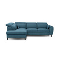 Coltar extensibil stanga 4 locuri ELTAP, LT-38SAV, Noble, 255x201x100 cm, lemn/poliester, albastru inchis