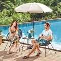 Set 2 fotolii si masuta pentru gradina/terasa, Songmics, Acapulco, polietilena/otel/sticla temperata, negru