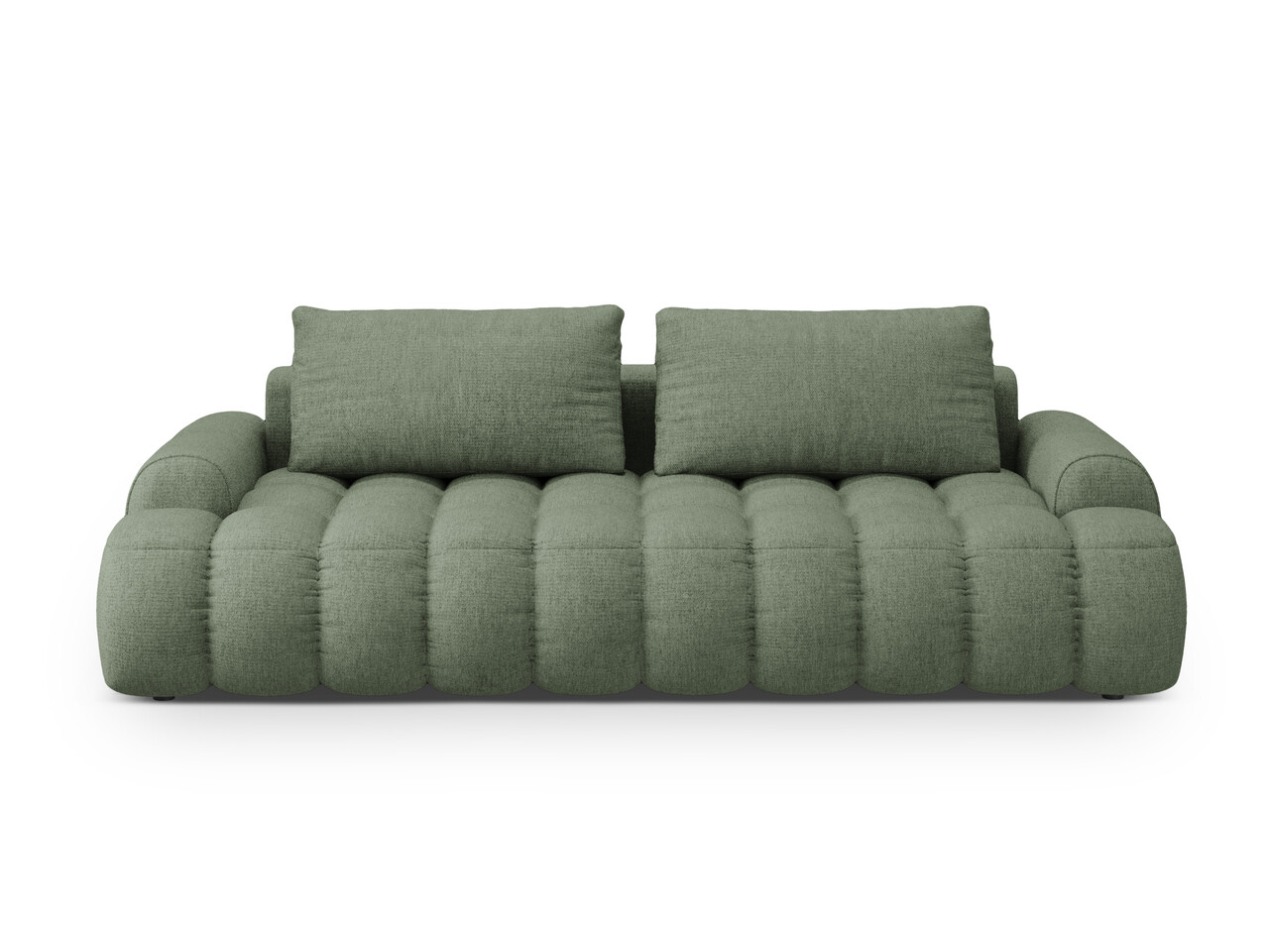 Canapea extensibila 4 locuri Linz Cosmopolitan Design 250x100x84 cm tesatura structurata verde oliv inchis