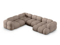 Coltar panoramic stanga 5 locuri, Loretto, Cosmopolitan Design, 345x250x68 cm, tesatura structurata, cappuccino