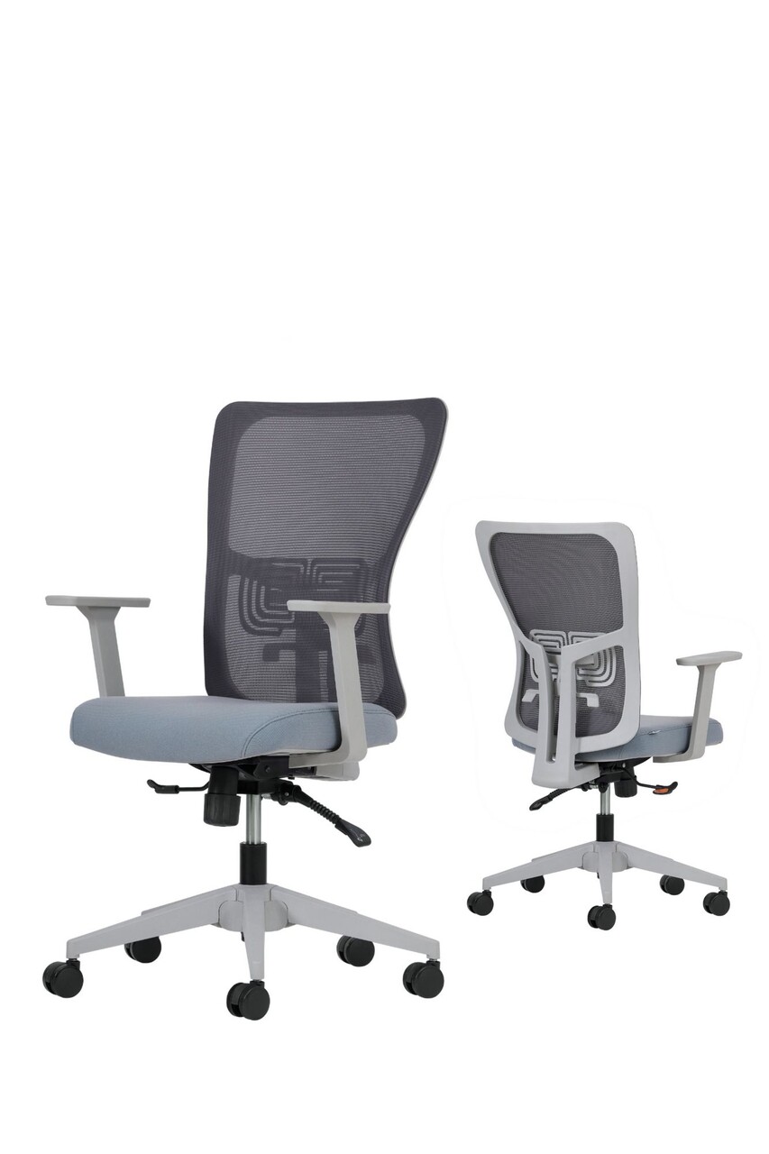Set scaune de birou (2 piese), Hanah Home, Lumbar 108, Plastic, Gri - view 2