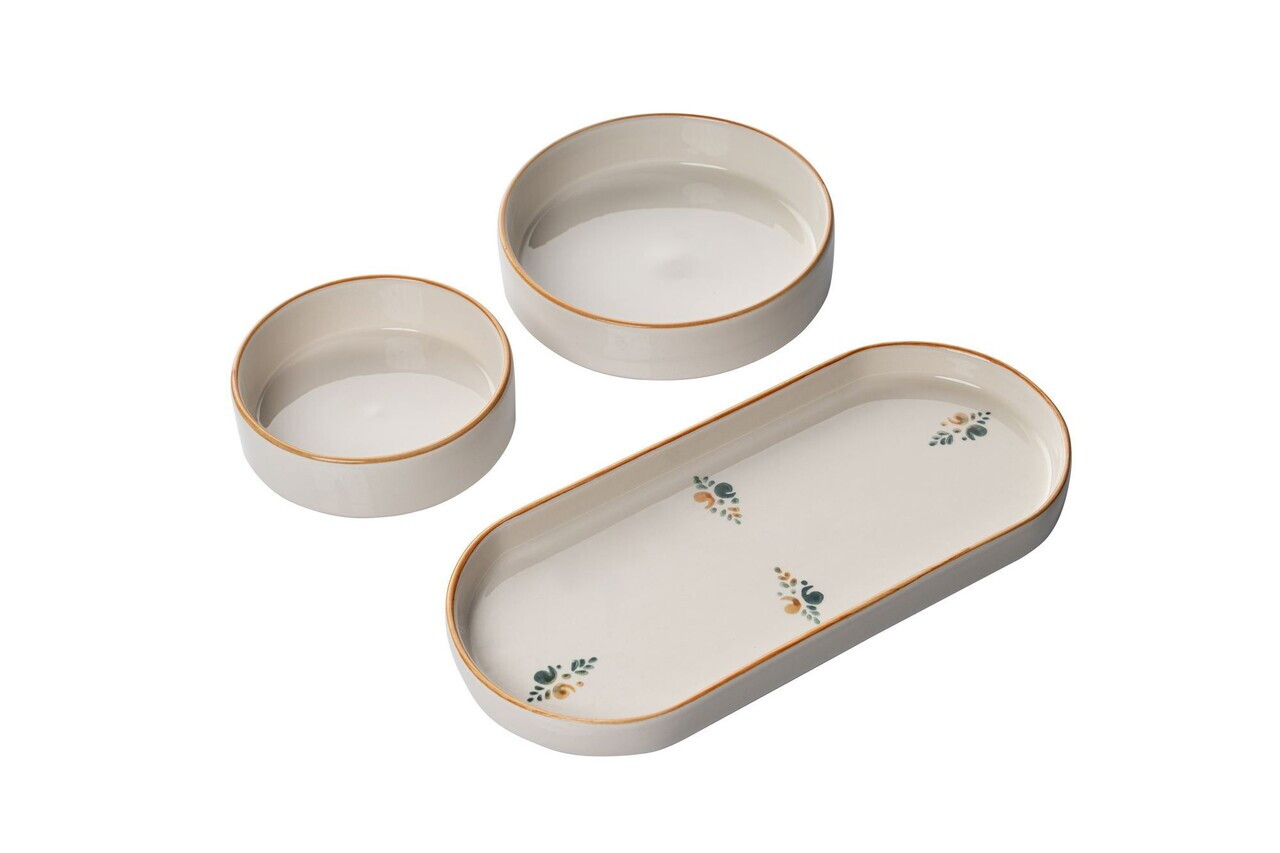 Set de mic dejun, Hermia, 430KSV1365, Ceramica, Platou: 25 x 11 x 3,5 cm (2 bucăți), Multicolor - view 4