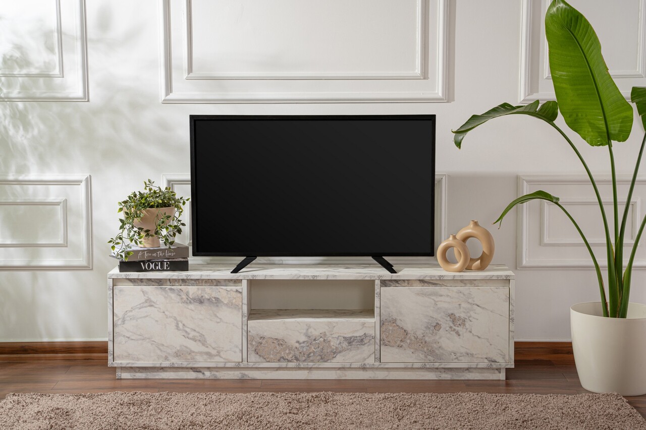 Comoda TV, Nordure, Vanguard, 160x42x29.5 cm, Marmură Freesia - 1 | YEO